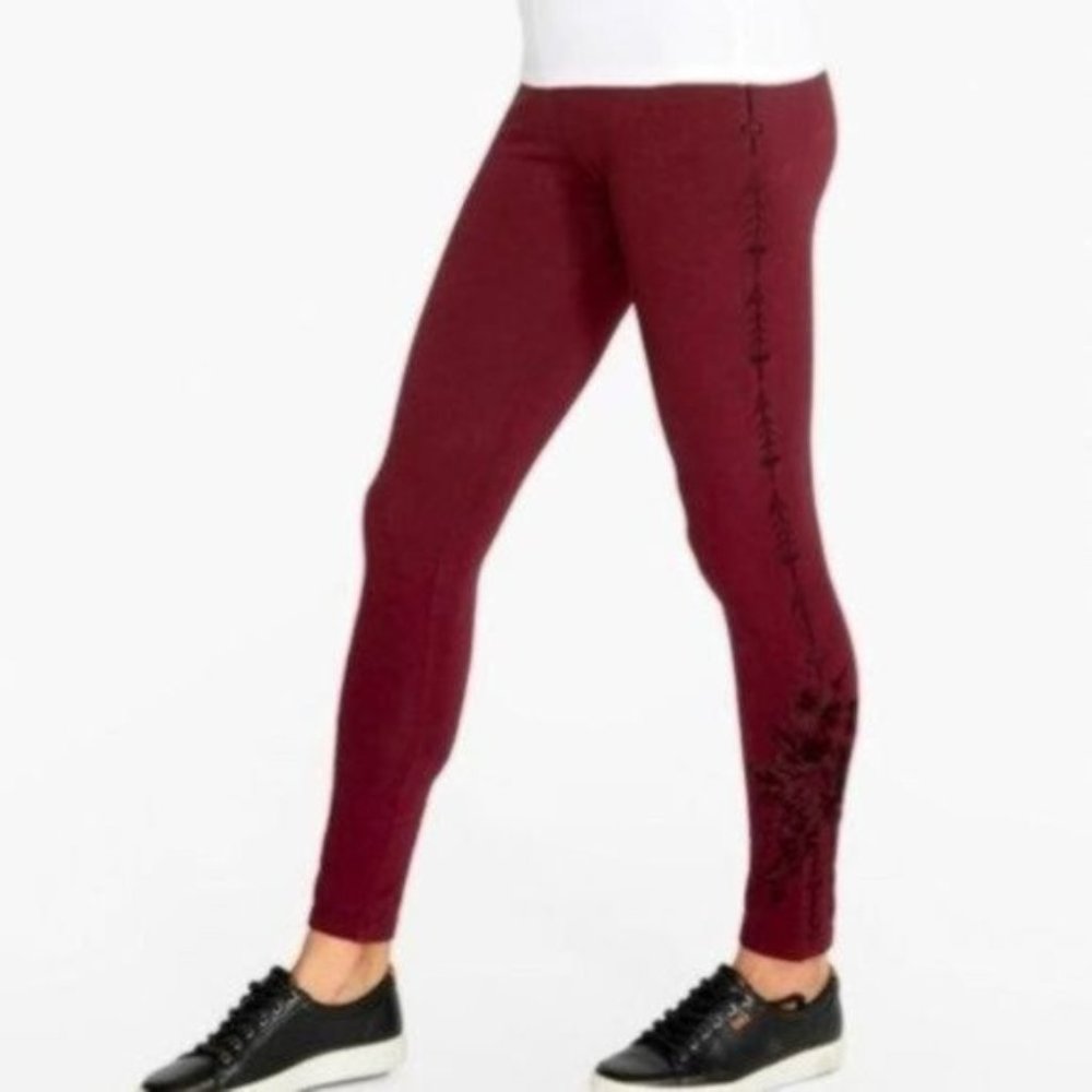 Jonnhy Was Ruby Embroidered DARIELLE LEGGINGS XL NWT